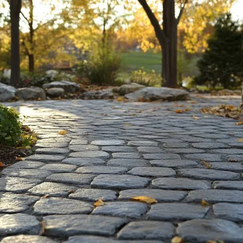 Luxury natural stone entrance
